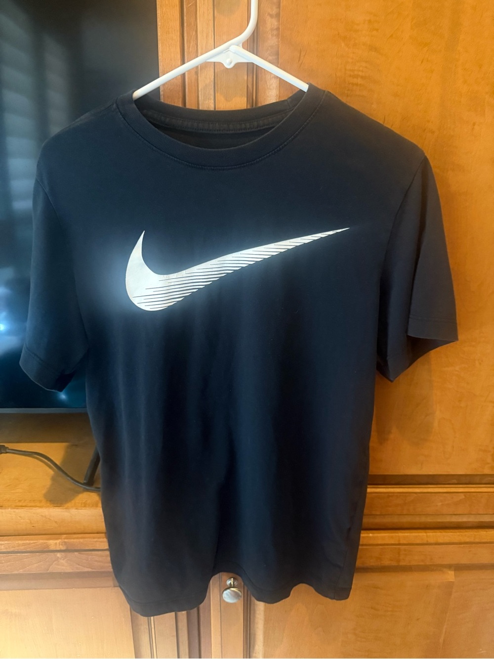 Nike Black Short-Sleeve Tee with White Swoosh
